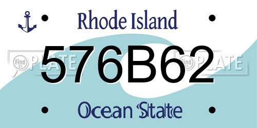 576B62 Rhode Island License Plate
