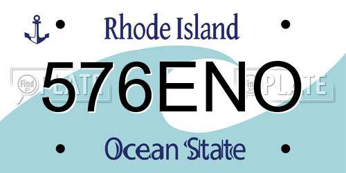 576ENO Rhode Island License Plate
