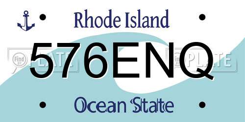 576ENQ Rhode Island License Plate