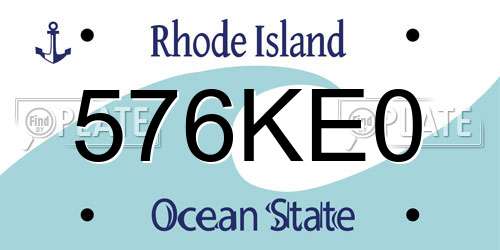 576KE0 Rhode Island License Plate