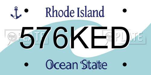 576KED Rhode Island License Plate