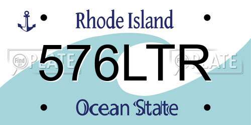 576LTR Rhode Island License Plate