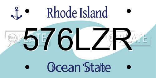 576LZR Rhode Island License Plate