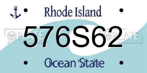 576S62 Rhode Island License Plate
