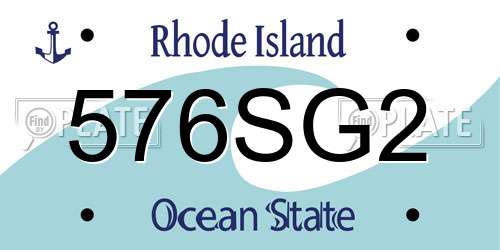 576SG2 Rhode Island License Plate