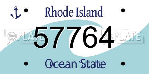 57764 Rhode Island License Plate