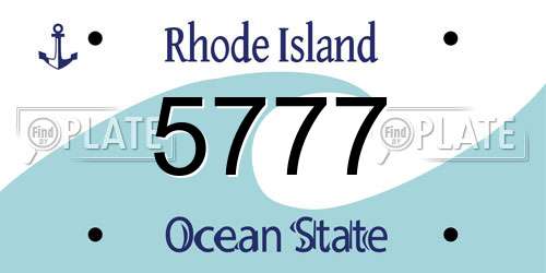 5777 Rhode Island License Plate