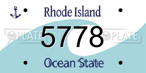 5778 Rhode Island License Plate
