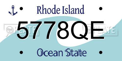 5778QE Rhode Island License Plate