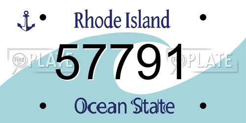 57791 Rhode Island License Plate