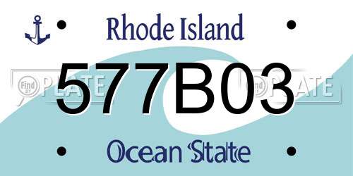 577B03 Rhode Island License Plate