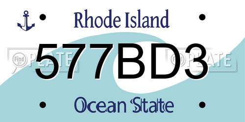 577BD3 Rhode Island License Plate