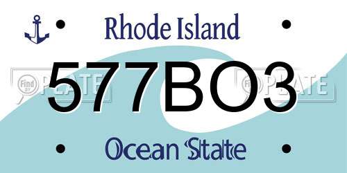 577BO3 Rhode Island License Plate