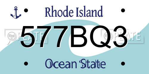 577BQ3 Rhode Island License Plate