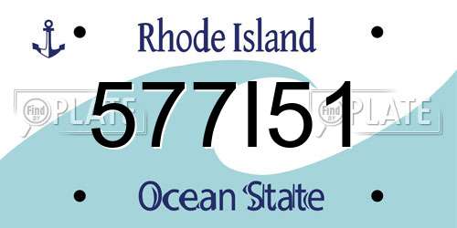 577I51 Rhode Island License Plate