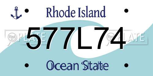 577L74 Rhode Island License Plate