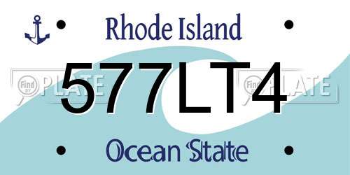 577LT4 Rhode Island License Plate