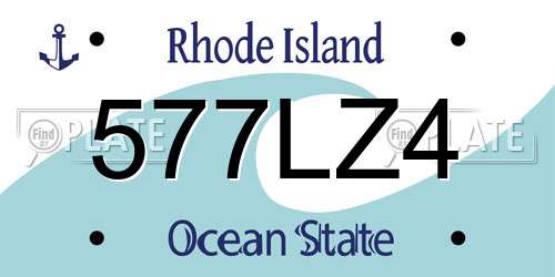 577LZ4 Rhode Island License Plate