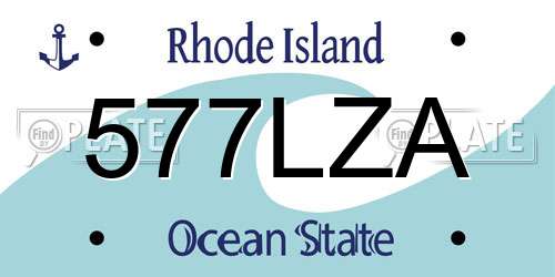 577LZA Rhode Island License Plate