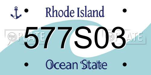 577S03 Rhode Island License Plate
