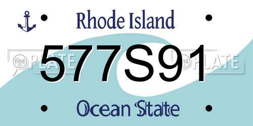 577S91 Rhode Island License Plate