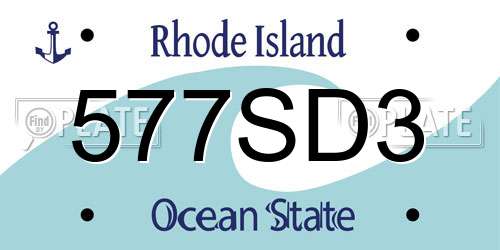 577SD3 Rhode Island License Plate