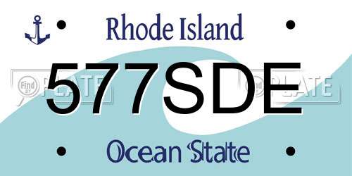 577SDE Rhode Island License Plate