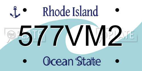 577VM2 Rhode Island License Plate