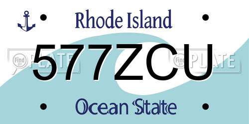 577ZCU Rhode Island License Plate