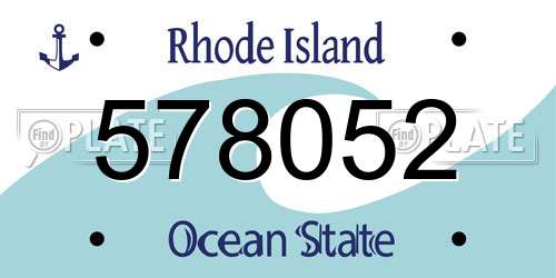 578052 Rhode Island License Plate