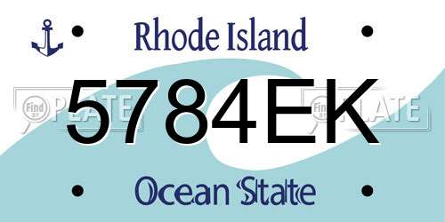 5784EK Rhode Island License Plate