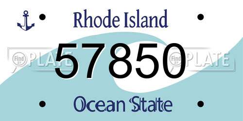 57850 Rhode Island License Plate