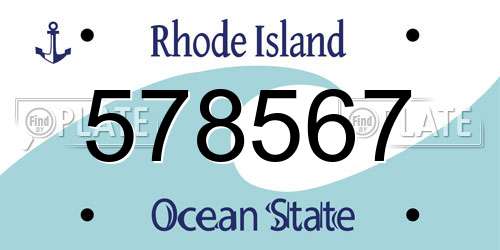 578567 Rhode Island License Plate