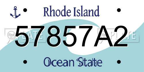 57857A2 Rhode Island License Plate