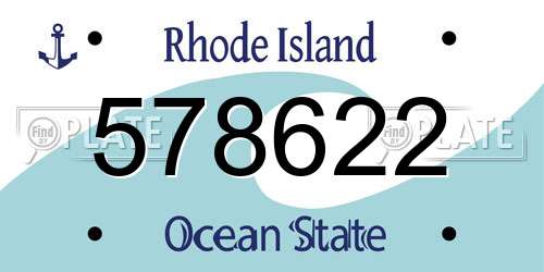 578622 Rhode Island License Plate