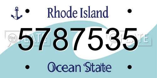 5787535 Rhode Island License Plate