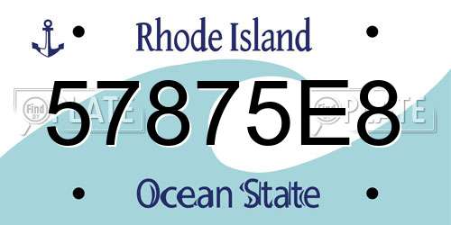 57875E8 Rhode Island License Plate