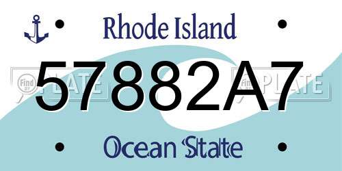 57882A7 Rhode Island License Plate
