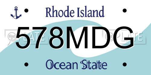 578MDG Rhode Island License Plate