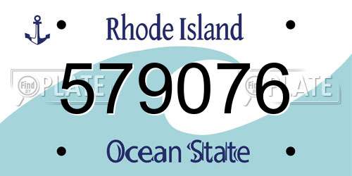 579076 Rhode Island License Plate