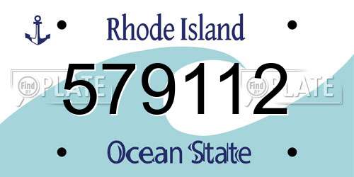 579112 Rhode Island License Plate
