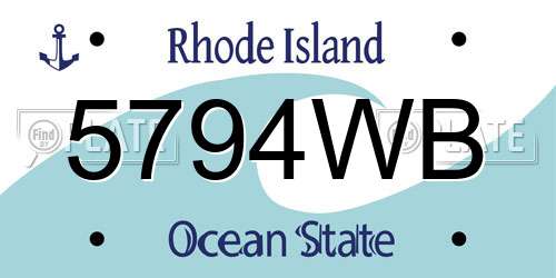 5794WB Rhode Island License Plate