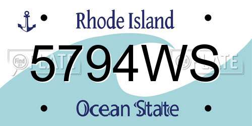 5794WS Rhode Island License Plate