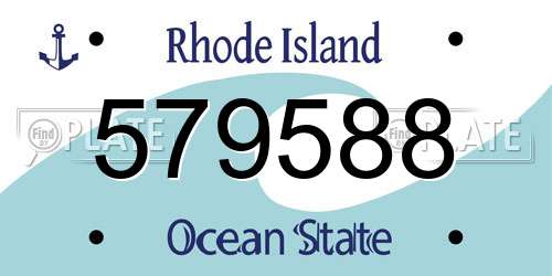 579588 Rhode Island License Plate