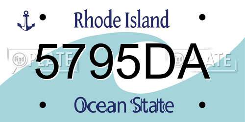 5795DA Rhode Island License Plate
