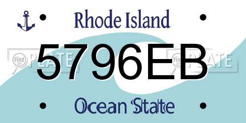 5796EB Rhode Island License Plate
