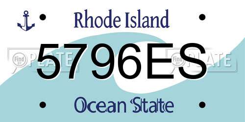 5796ES Rhode Island License Plate