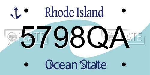 5798QA Rhode Island License Plate