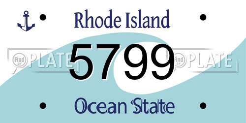 5799 Rhode Island License Plate