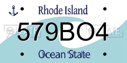 579BO4 Rhode Island License Plate